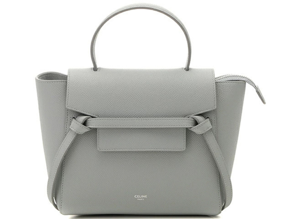 Celine Belt Bag top handle knotted belt foldover flap Gray